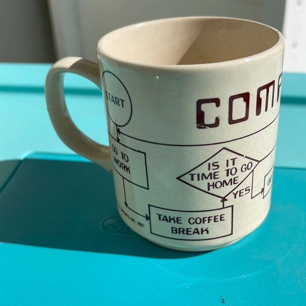 VINTAGE COMPU-MUG TECH COMPUTER FLOW CHART